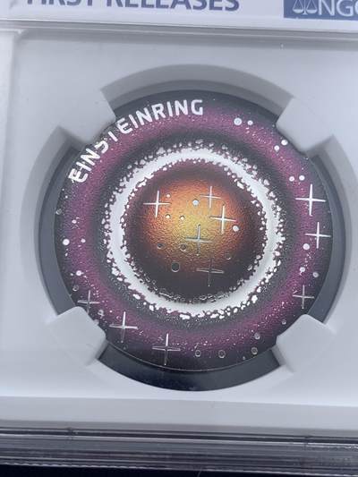 《竞宝斋》第424场 周日，周一，周二  3场连拍 （全场包邮） NGC PF70UC 首期蓝标 奥地利2025年超新星系列爱因斯坦环精制银币 带盒证