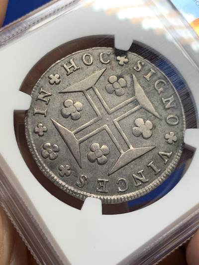 《竞宝斋》第424场 周日，周一，周二  3场连拍 （全场包邮） NGC XF45 葡萄牙1812年400R银币 自然状态 古朴漂亮