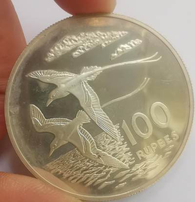 巨藏钱币第二期10月3号8点开拍古今中外硬币专场 塞舌尔1978年100卢比精制大银币35.3克