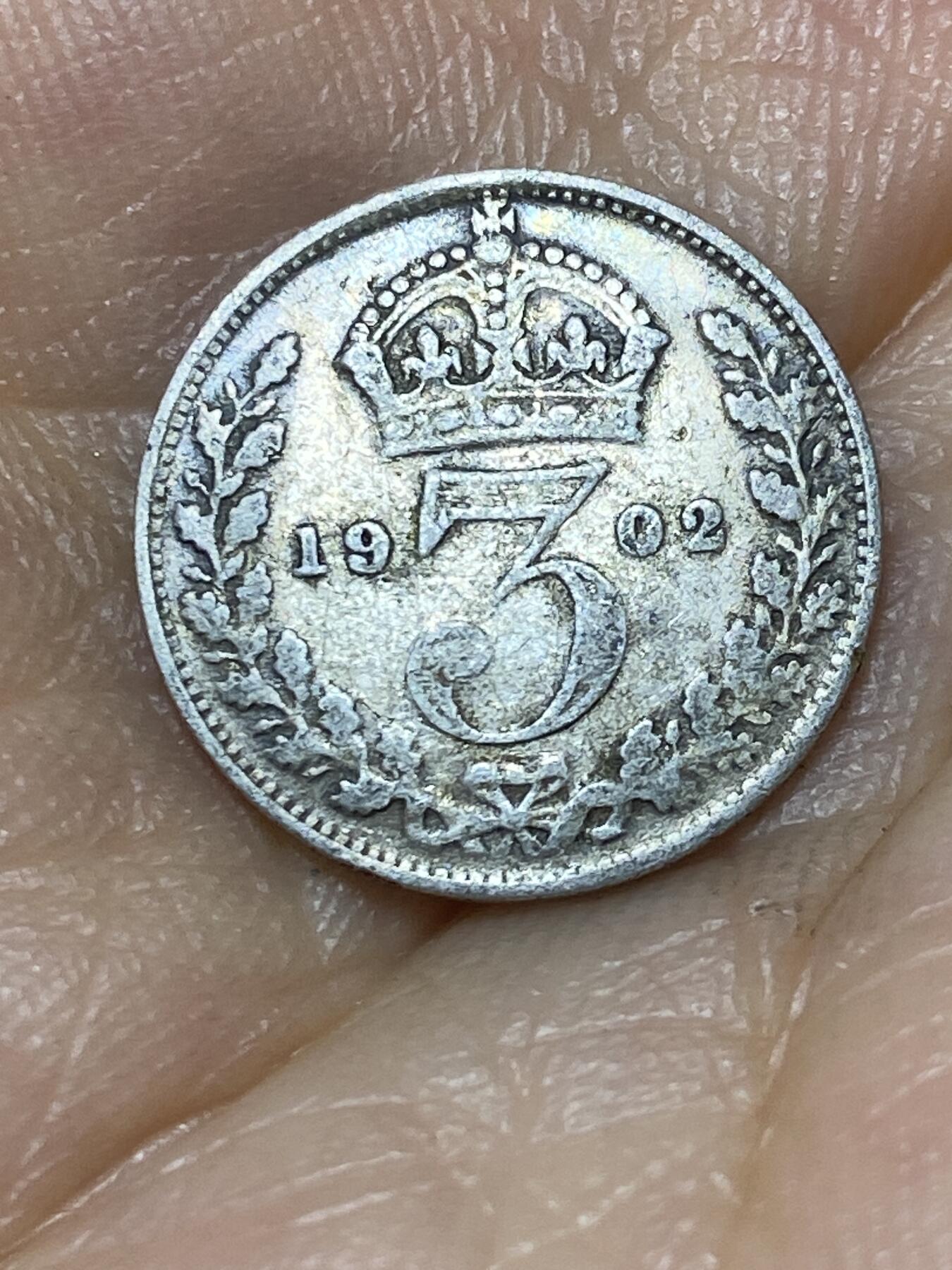 2025年第九十八场(总第一百二十四场）外国好品散币(免佣金) 英国🇬🇧1902年3便士银币(爱德华七世加冕年，925高银)