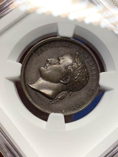 《竞宝斋》第424场 周日，周一，周二  3场连拍 （全场包邮） NGC MS62BN 1840年拿破仑棺椁移交荣军院纪念铜章 加厚盒