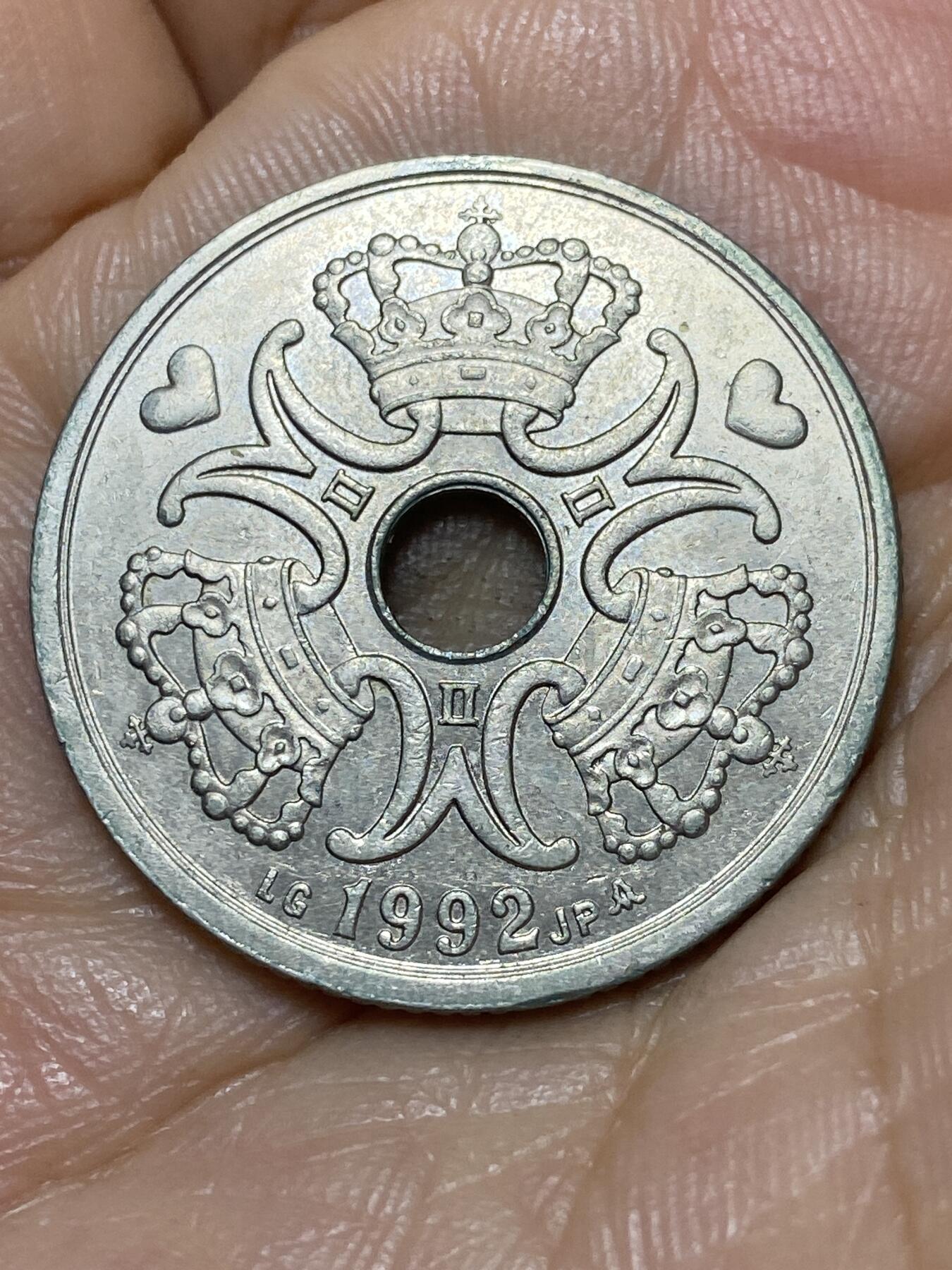 2025年第九十八场(总第一百二十四场）外国好品散币(免佣金) 丹麦🇩🇰1992年5克朗(玛格丽特二世，LG; JP; A版)
