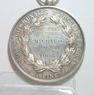 【旋风钱币】10月4日19:00准时开拍 精美欧洲币章 第三帝国货币等 全场包邮！  【银】法国1905年 玛丽安娜女神坐像高浮雕精制大银章 43MM 29克