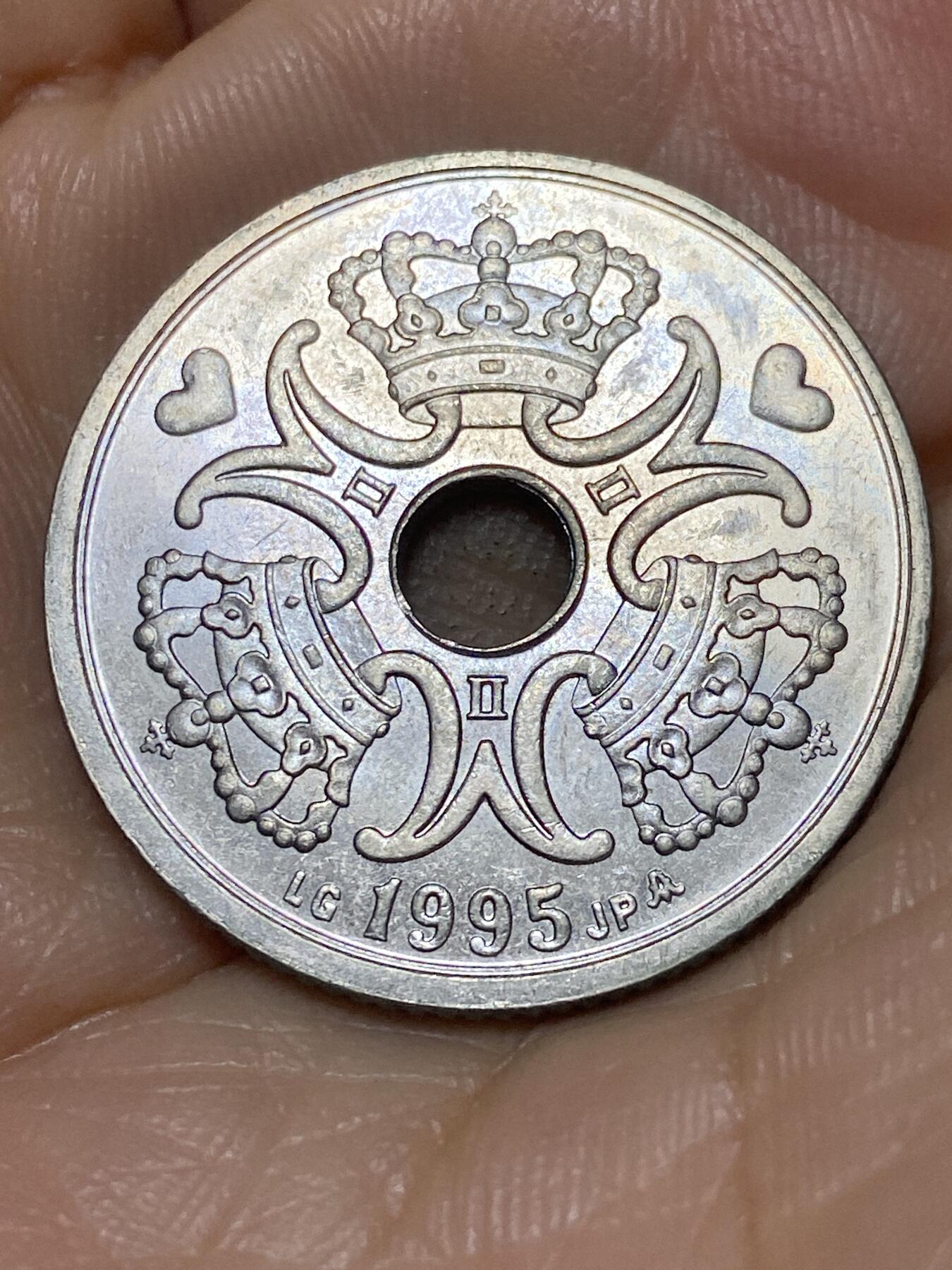 2025年第九十八场(总第一百二十四场）外国好品散币(免佣金) 丹麦🇩🇰1995年5克朗(玛格丽特二世，LG; JP; A版)