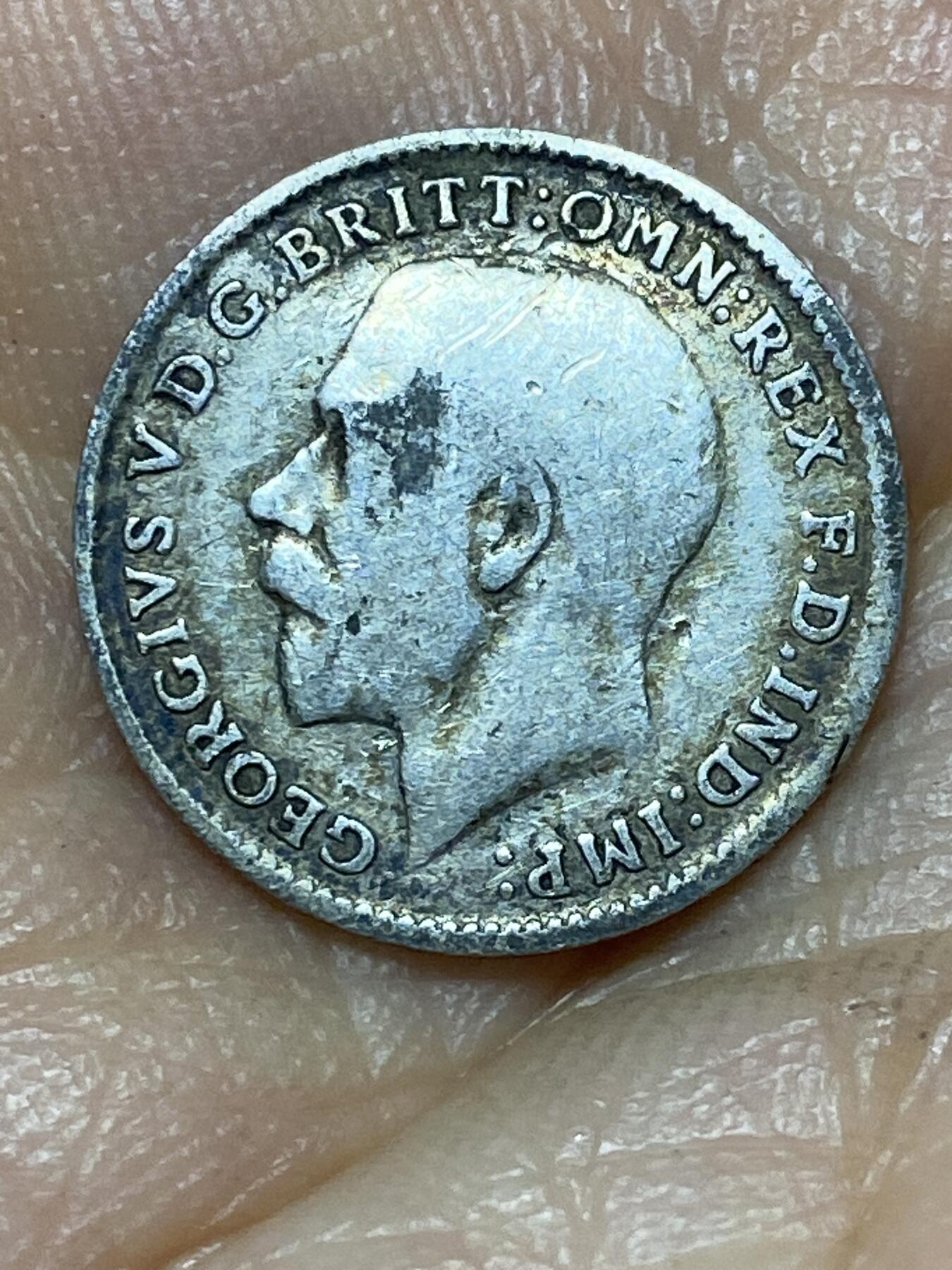 2025年第九十八场(总第一百二十四场）外国好品散币(免佣金) 英国🇬🇧1917年3便士银币(乔治五世第一版，925高银)