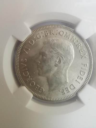 巨藏钱币第二期10月3号8点开拍古今中外硬币专场  NGC-MS62澳大利亚1951年1福林银币