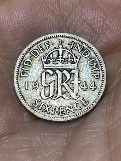 2025年第九十八场(总第一百二十四场）外国好品散币(免佣金) - 英国🇬🇧1944年6便士银币(乔治六世第一版，500银)