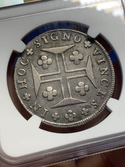 《竞宝斋》第424场 周日，周一，周二  3场连拍 （全场包邮） NGC XF45 葡萄牙1812年400R银币 自然状态 古朴漂亮