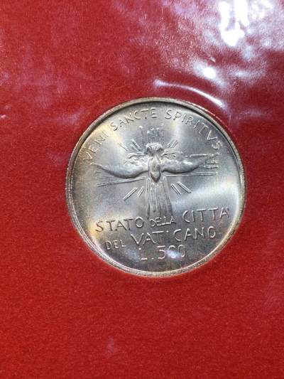 《竞宝斋》第424场 周日，周一，周二  3场连拍 （全场包邮） 册装 神圣教皇国梵蒂冈500里拉，1978教皇缺位银币