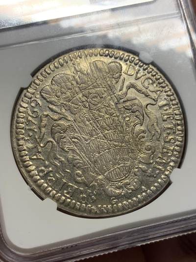 《竞宝斋》第424场 周日，周一，周二  3场连拍 （全场包邮） NGC AU58 拉古萨1769年泰勒大银币