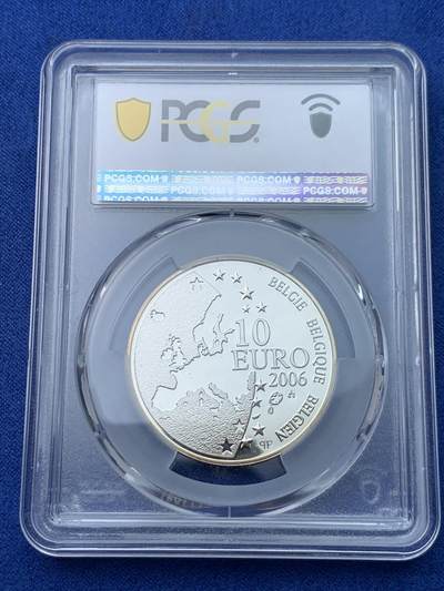 《竞宝斋》第424场 周日，周一，周二  3场连拍 （全场包邮） PCGS MS68DCAM 比利时2006年10欧元 新斯多亚学派学者利普修斯纪念币