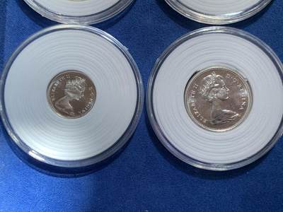 《竞宝斋》第424场 周日，周一，周二  3场连拍 （全场包邮） 四枚一组 1967年加拿大PL(proof like) 联邦100周年纪念银币 套币册拆