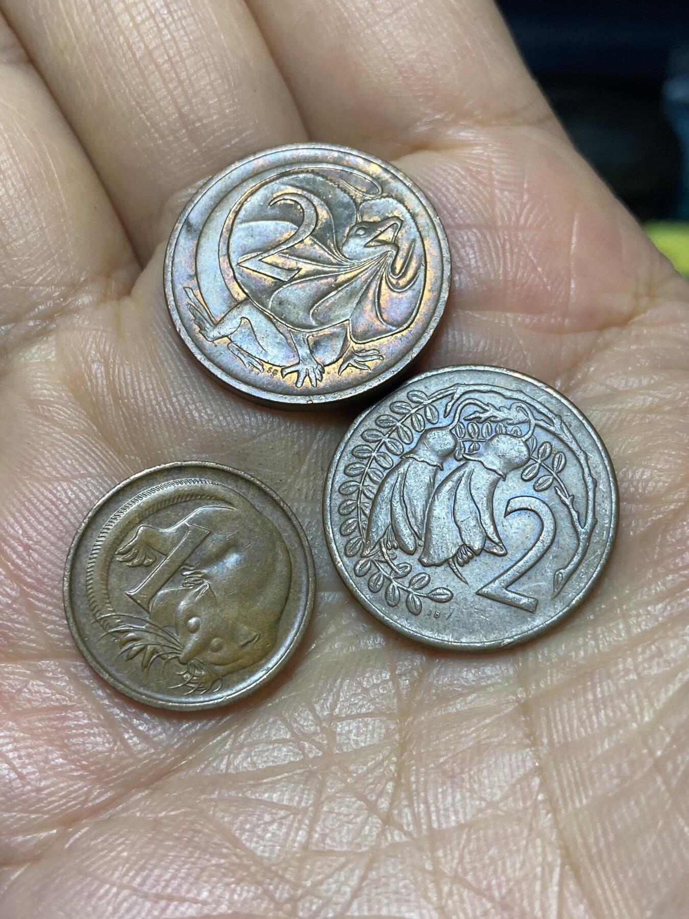 2025年第九十八场(总第一百二十四场）外国好品散币(免佣金) 3枚：澳大利亚🇦🇺1979年2分，1981年1分，新西兰🇳🇿1972年2分