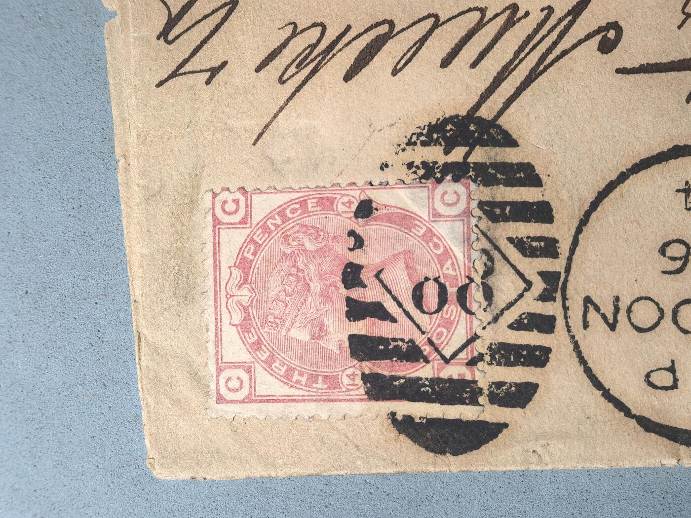 盛世勋华——号角文化勋章邮票专场拍卖第281期 1874年伦敦至旧金山实寄封 贴维多利亚女王3便士 内侧为信件内容