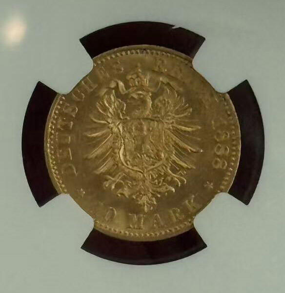 NGC-MS63 1888普鲁士三皇之年10马克金币 好品