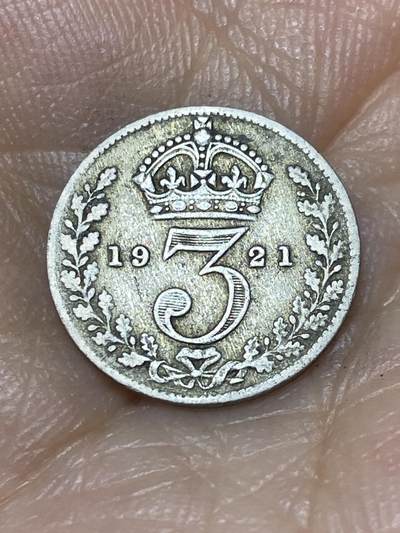 2025年第九十八场(总第一百二十四场）外国好品散币(免佣金) - 英国🇬🇧1921年3便士银币(乔治五世第二版，500银)