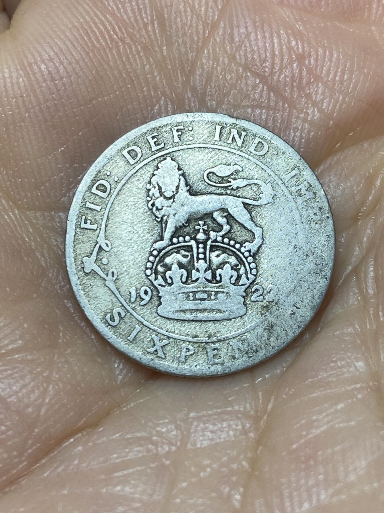 2025年第九十八场(总第一百二十四场）外国好品散币(免佣金) 英国🇬🇧1922年6便士银币(乔治五世第二版，500银)