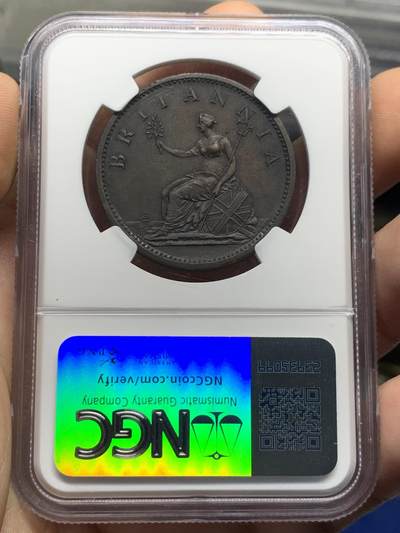 《竞宝斋》第424场 周日，周一，周二  3场连拍 （全场包邮） NGC UNCD 英国 1806年 乔治三世 1便士铜币 SOHO厂经典出品