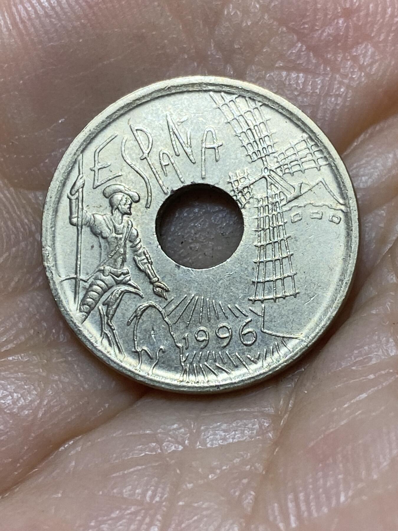 2025年第九十八场(总第一百二十四场）外国好品散币(免佣金) 西班牙🇪🇸1996年25比塞塔(卡斯蒂利亚–拉曼恰自治区纪念币)