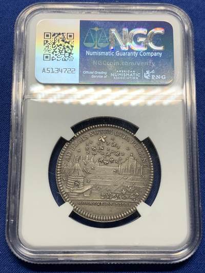 《竞宝斋》第424场 周日，周一，周二  3场连拍 （全场包邮） NGC MS64 法国里尔圆形银质代币