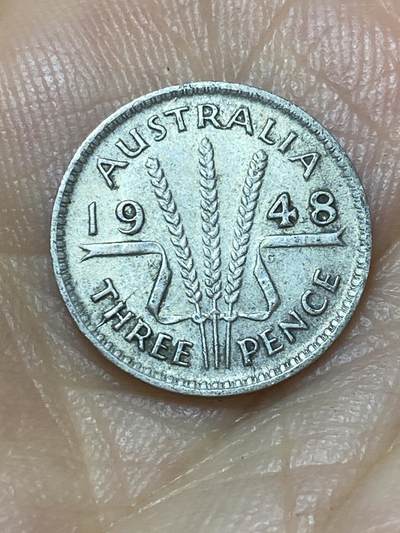 2025年第九十八场(总第一百二十四场）外国好品散币(免佣金) - 澳大利亚🇦🇺1948年3便士银币(乔治六世第二版，关门年仅发行2年，500银)