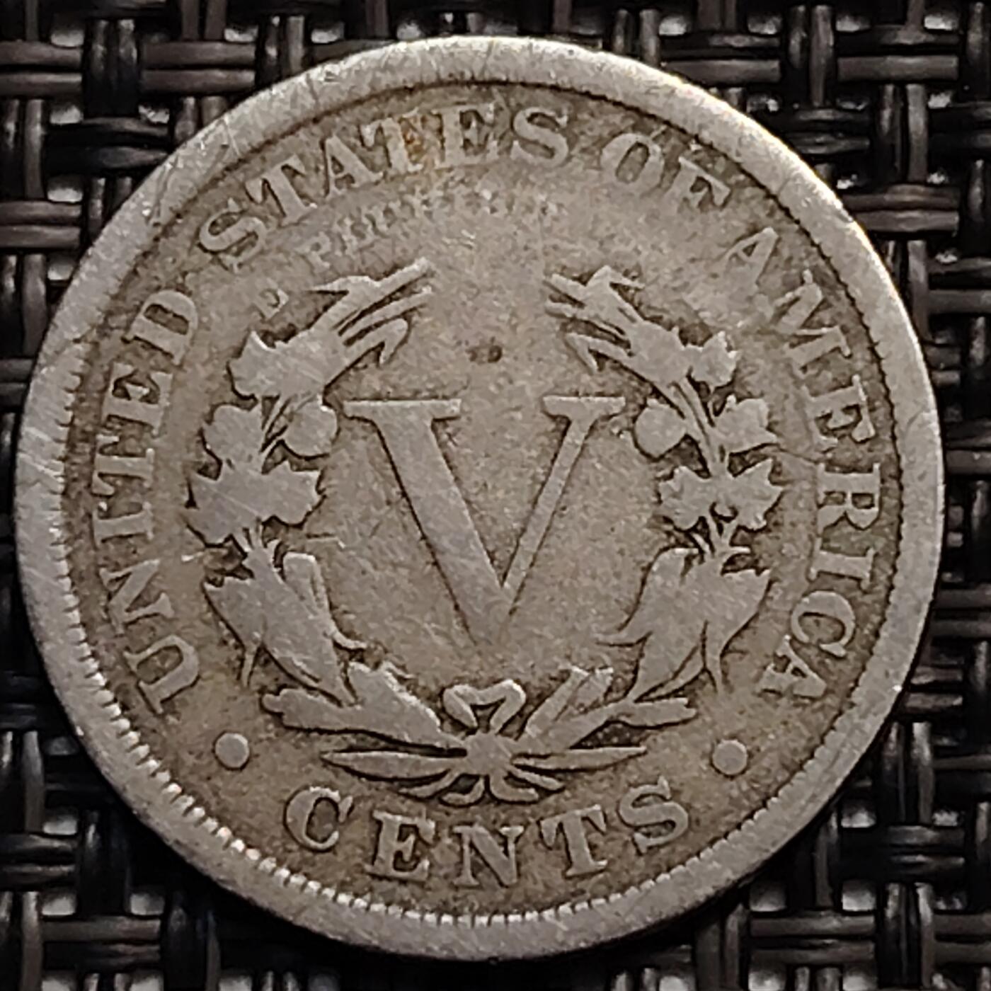 布加迪🐬～世界钱币(上海)🌾第 246 期 /  各国套币和散币 美国🇺🇸 1899年 5分 自由女神头像