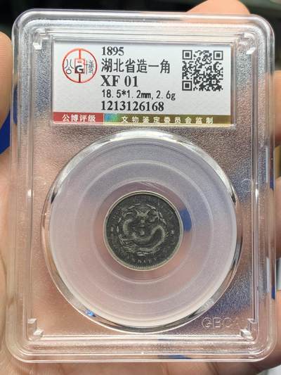 《竞宝斋》第424场 周日，周一，周二  3场连拍 （全场包邮） 公博 XF01 湖北省造1895光绪元宝一角