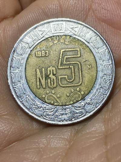 2025年第九十八场(总第一百二十四场）外国好品散币(免佣金) - 墨西哥🇲🇽1993年5比索(第一版货币符号前有N)