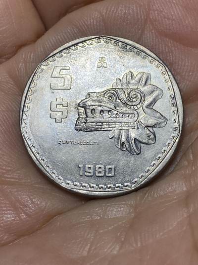 2025年第九十八场(总第一百二十四场）外国好品散币(免佣金) - 墨西哥🇲🇽1980年5比索(玛雅文化题材首发年)