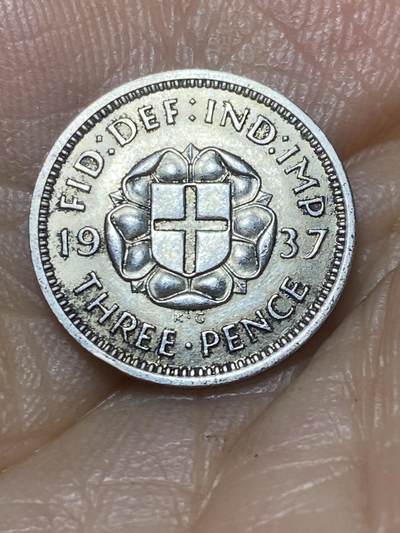 2025年第九十八场(总第一百二十四场）外国好品散币(免佣金) - 英国🇬🇧1937年3便士银币(乔治六世加冕年，第一版首发年，500银)