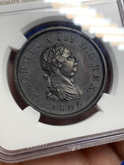 《竞宝斋》第424场 周日，周一，周二  3场连拍 （全场包邮） NGC UNCD 英国 1806年 乔治三世 1便士铜币 SOHO厂经典出品
