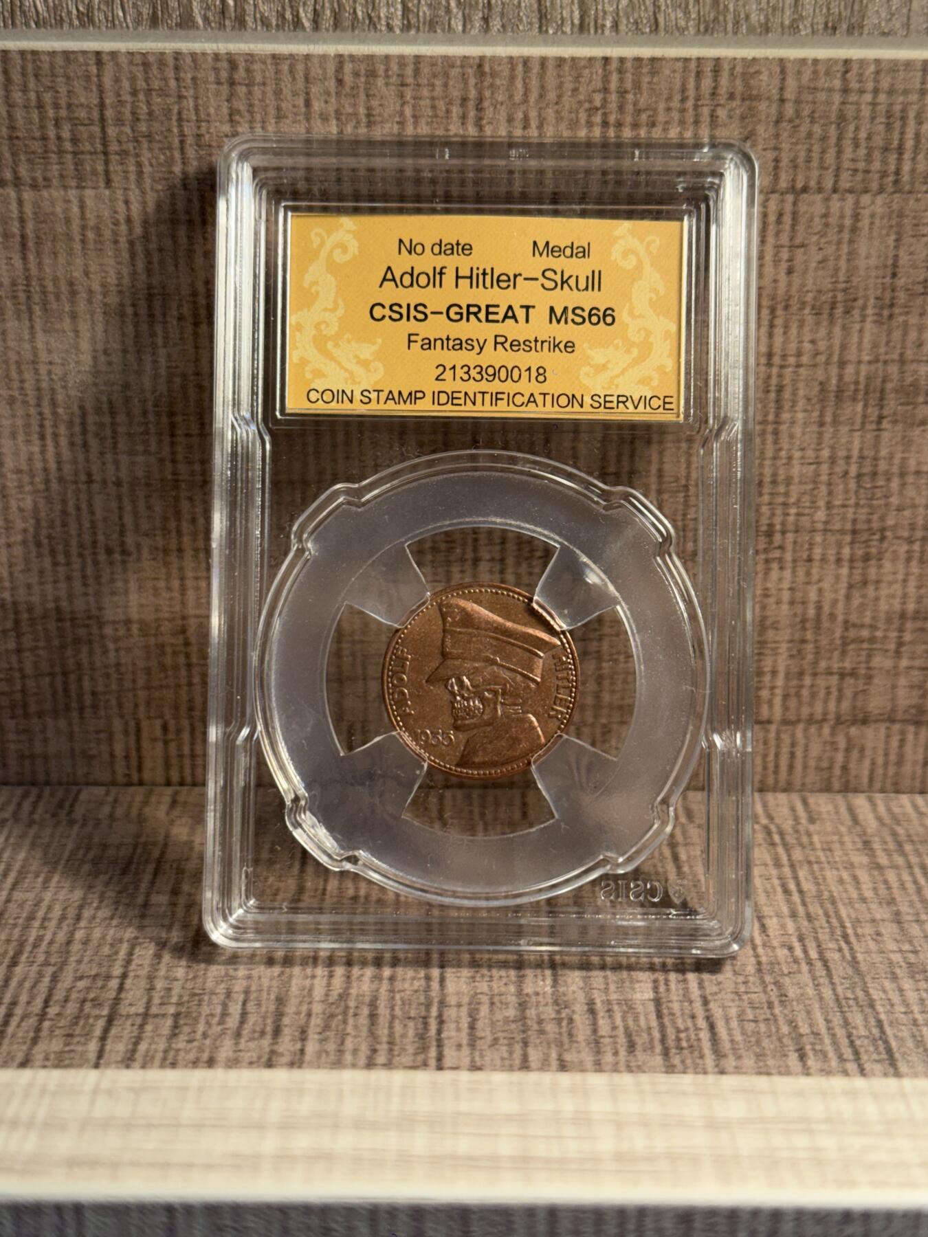 CSIS-GREAT评级精品钱币拍卖第三百一十八期 希特勒臆造币章 骷髅头 军帽  CSIS66 后铸