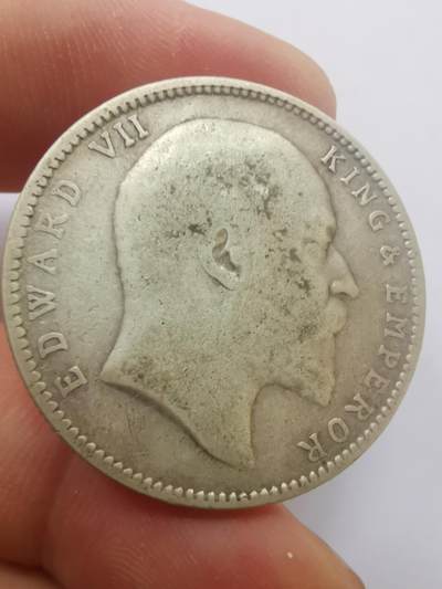 巨藏钱币第二期10月3号8点开拍古今中外硬币专场 英属印度1906年1卢比银币11.3克-爱德华七世