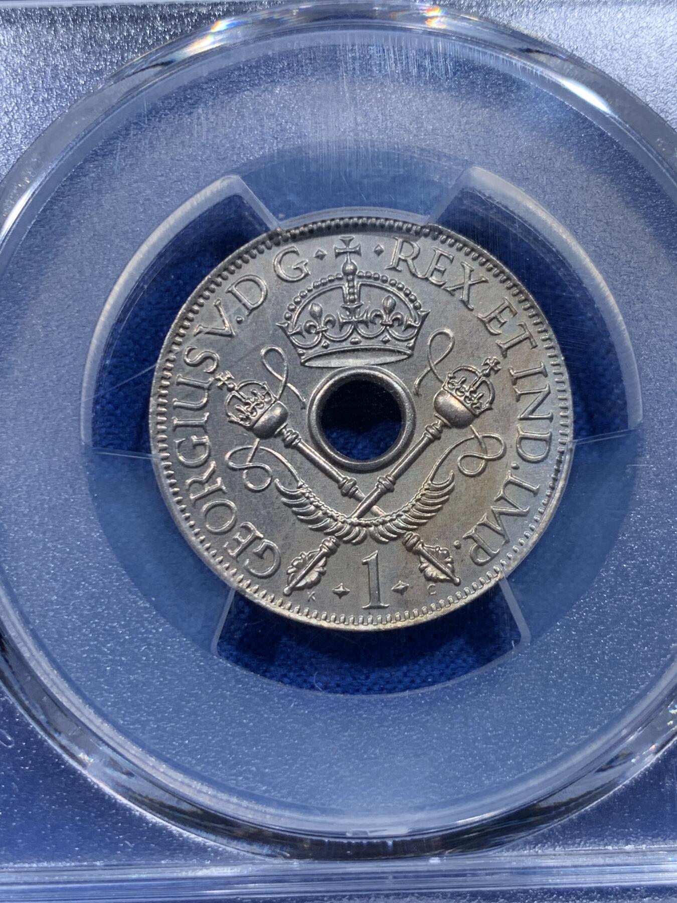 《竞宝斋》第424场 周日，周一，周二  3场连拍 （全场包邮） 2枚一组 PCGS PR65-66 新几内亚 1929年 1便士+1/2便士 精制币一对 非常稀少的品种 值得推荐