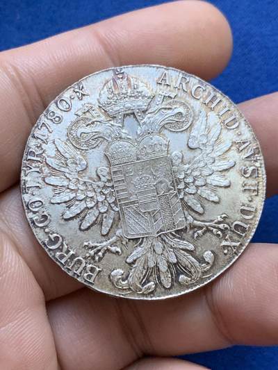 《竞宝斋》第424场 周日，周一，周二  3场连拍 （全场包邮） 奥匈帝国1780大奶妈玛利亚特蕾西亚银币 后铸版