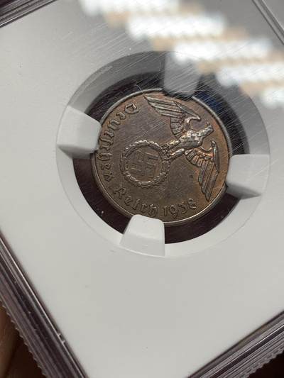 《竞宝斋》第424场 周日，周一，周二  3场连拍 （全场包邮） NGC MS62BN 德国1938年2芬尼 原光好品