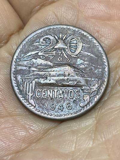 2025年第九十八场(总第一百二十四场）外国好品散币(免佣金) - 墨西哥🇲🇽1946年20分(金字塔图案第一版)