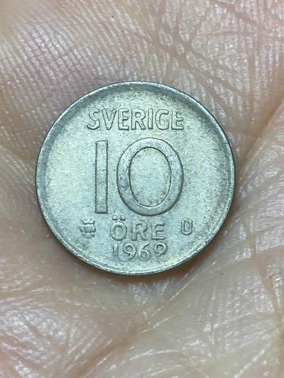 2025年第九十八场(总第一百二十四场）外国好品散币(免佣金) - 瑞典🇸🇪1969年10欧尔银币(古斯塔夫六世，后期U标，400银)