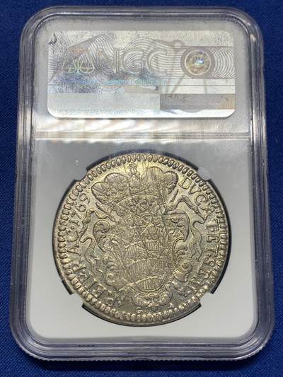 《竞宝斋》第424场 周日，周一，周二  3场连拍 （全场包邮） NGC AU58 拉古萨1769年泰勒大银币