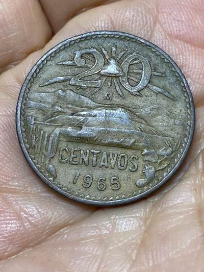 2025年第九十八场(总第一百二十四场）外国好品散币(免佣金) - 墨西哥🇲🇽1965年20分(金字塔图案第二版)