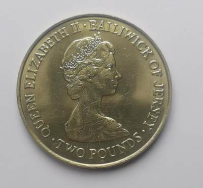 巨藏钱币第二期10月3号8点开拍古今中外硬币专场 泽西岛1981年2镑克朗型大镍币