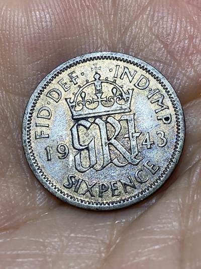 2025年第九十八场(总第一百二十四场）外国好品散币(免佣金) - 英国🇬🇧1943年6便士银币(乔治六世第一版，500银)