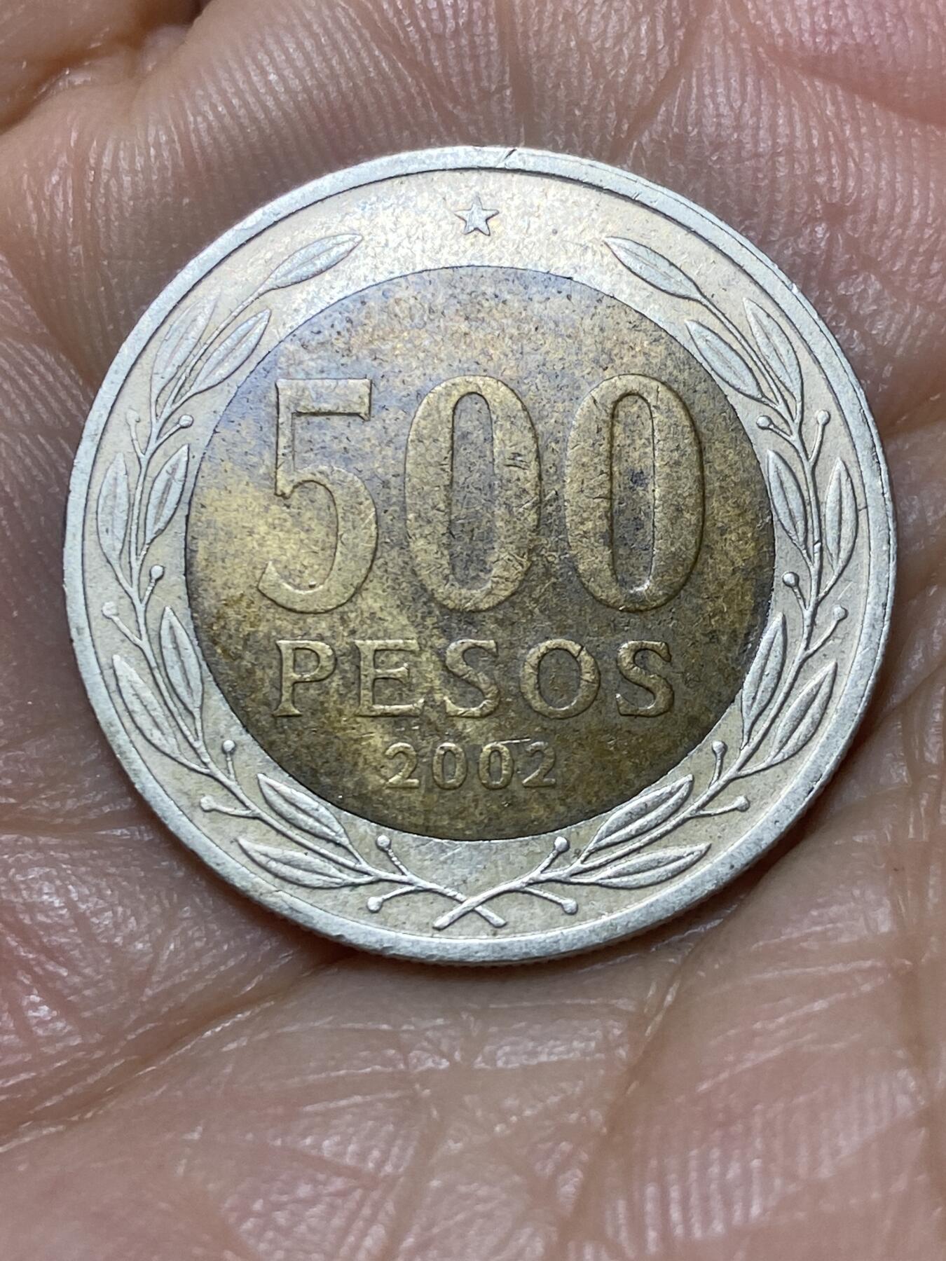 2025年第九十八场(总第一百二十四场）外国好品散币(免佣金) 智利🇨🇱2002年500比索