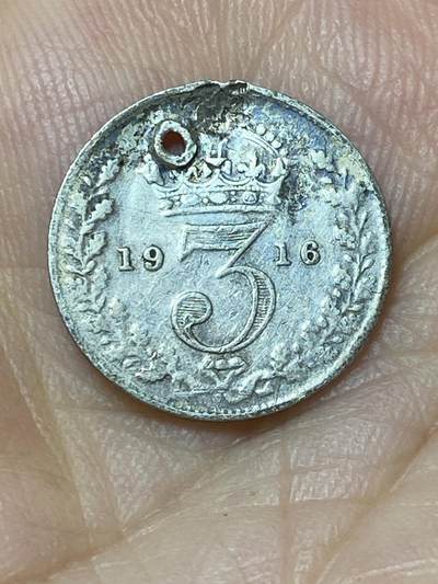 2025年第九十九场(总第一百二十五场）外国好品散币(免佣金) - 英国🇬🇧1916年3便士银币(乔治五世第一版，925高银)