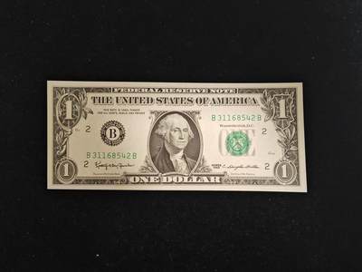 美国 1963年 首发 1美元 B区 全新UNC(此版发行量相对1963A少很多) - 美国 1963年 首发 1美元 B区 全新UNC(此版发行量相对1963A少很多)
