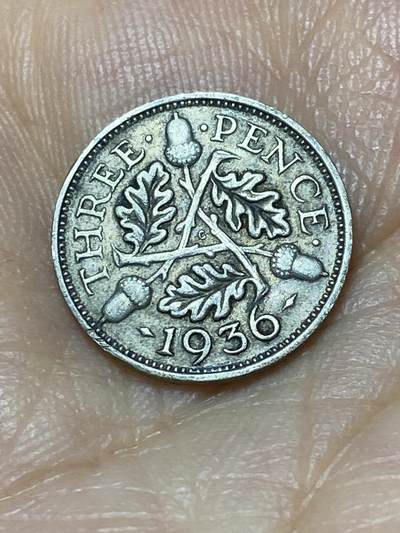 2025年第九十九场(总第一百二十五场）外国好品散币(免佣金) - 英国🇬🇧1936年3便士银币(乔治五世逝世年，第四版关门年，500银)