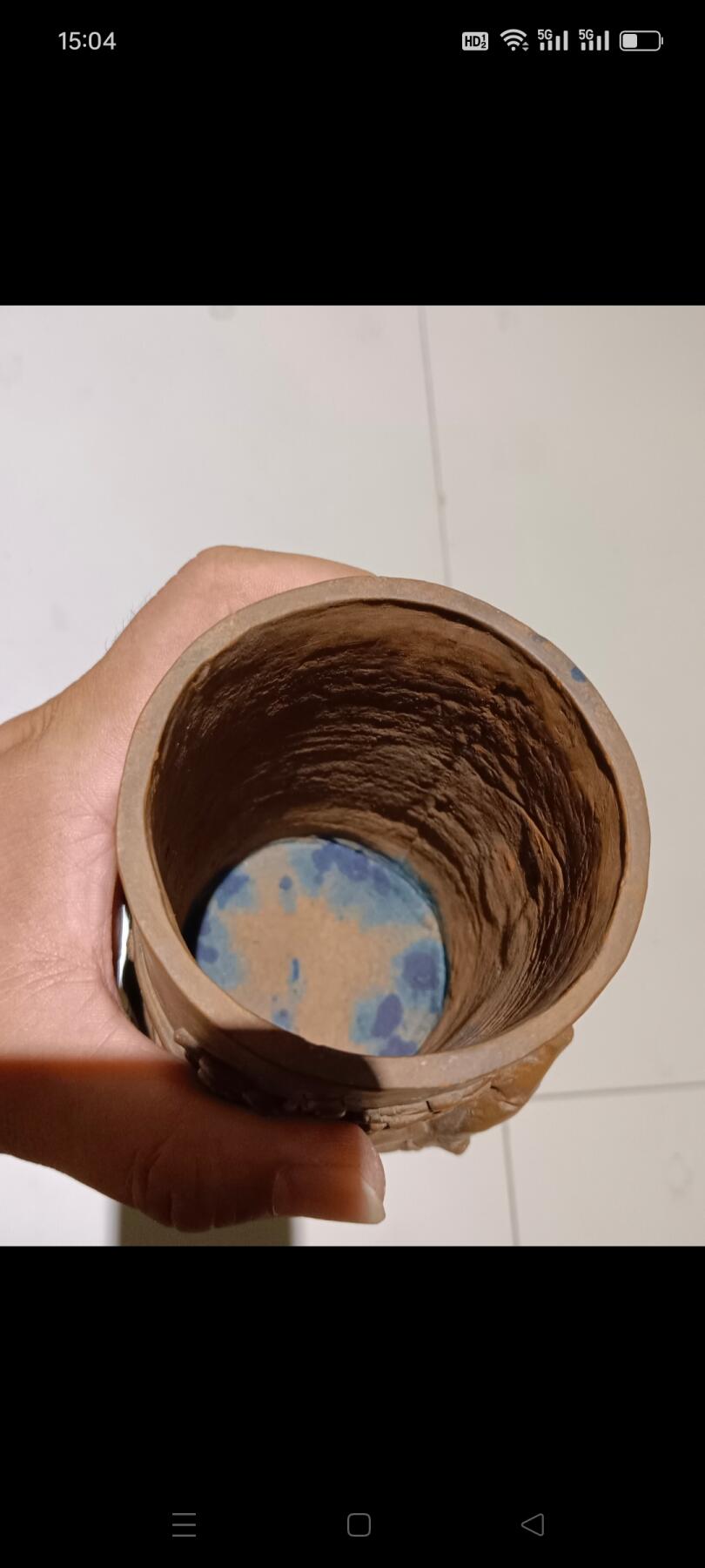老陶笔筒，造型精美，制作规整，保存完好，品相一流