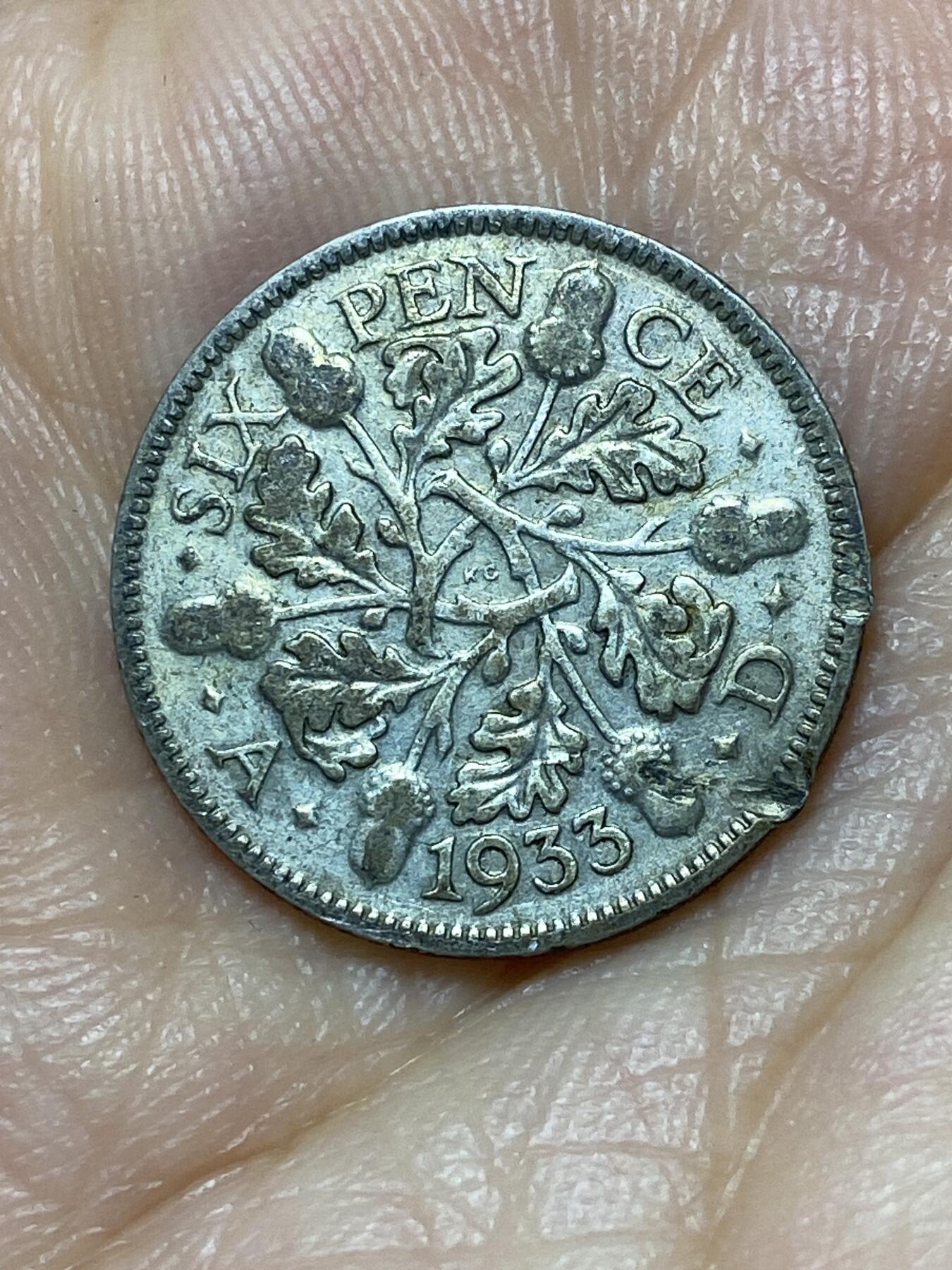2025年第九十九场(总第一百二十五场）外国好品散币(免佣金) 英国🇬🇧1933年6便士银币(乔治五世第五版，500银)