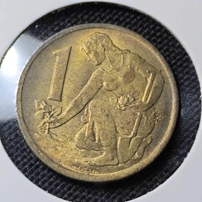 KK钱币收藏小铺 第350场 2月预留时间 周末发货 -  1976捷克斯洛伐克1克朗铜币 好品