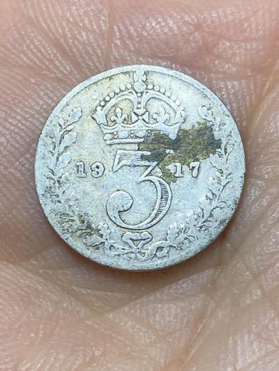 2025年第九十九场(总第一百二十五场）外国好品散币(免佣金) - 英国🇬🇧1917年3便士银币(乔治五世第一版，925高银)